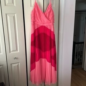 Summer Cruise NWT JCrew Pink Ombré Pleated Spaghetti Strap Gown